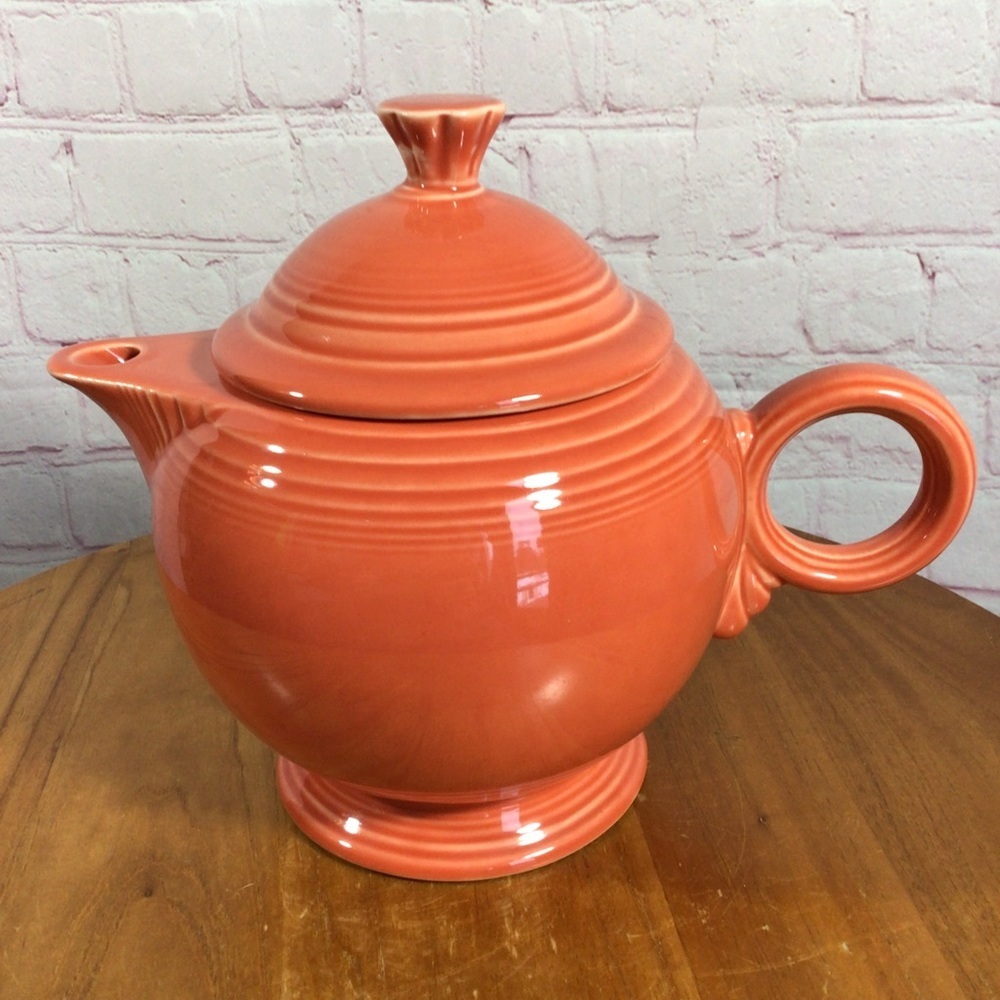 Vintage Homer Laughlin Fiesta Persimmon Teapot